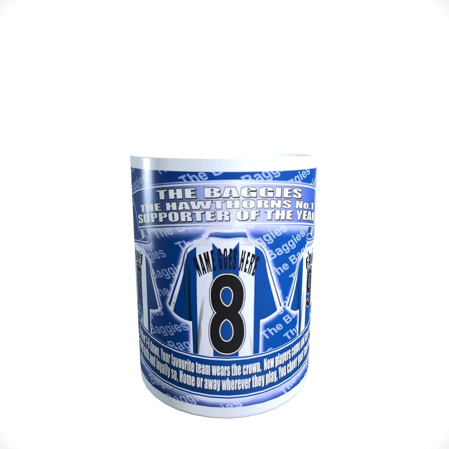 West Bromwich Football Shirt Personalised Ceramic Money Box Gift