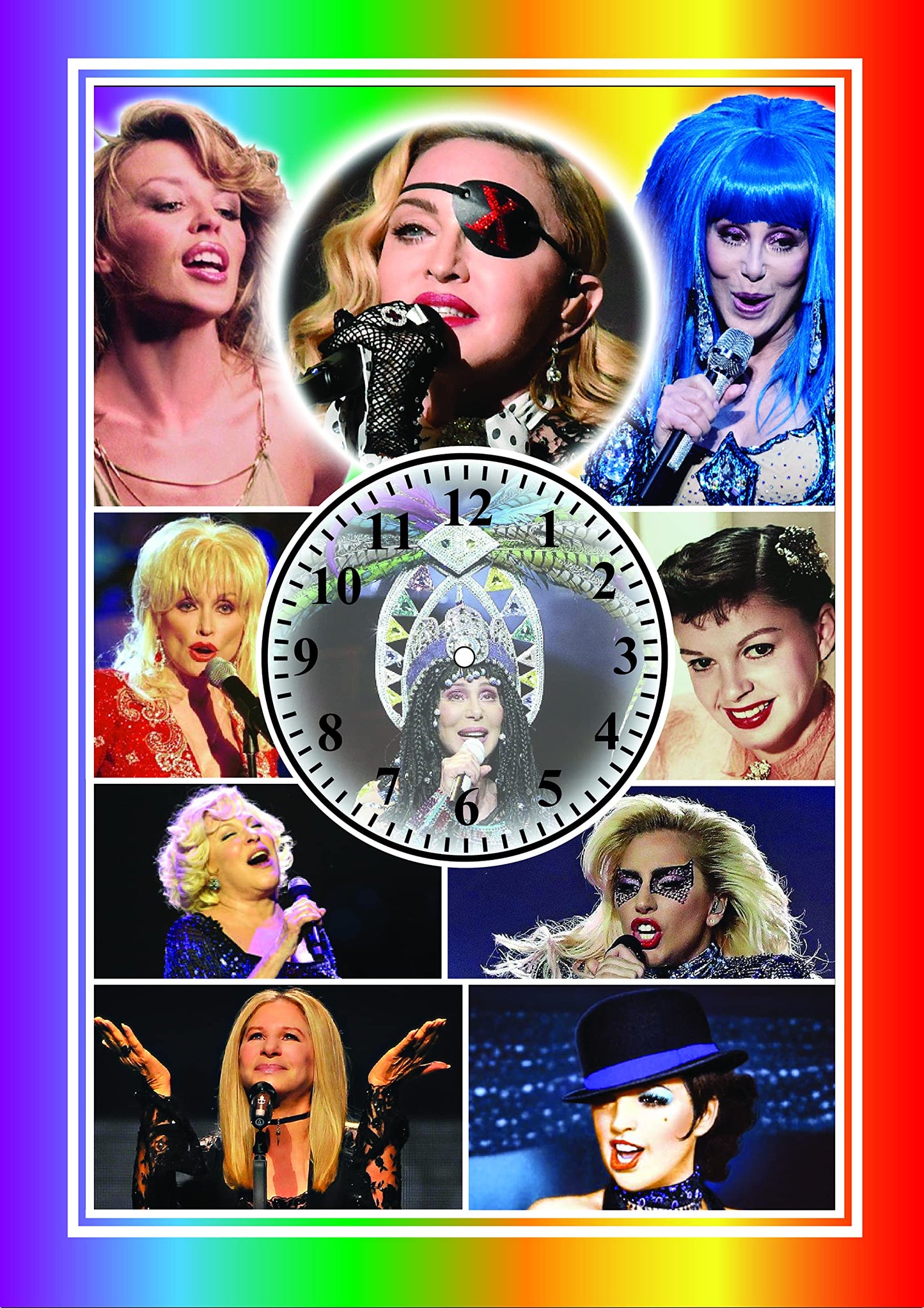 Diva Gay Pride Icon Framed Wall Mountable Clock Gift