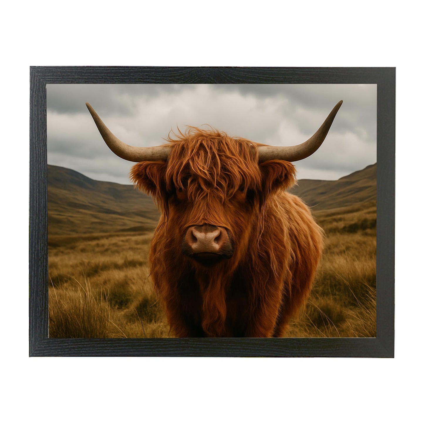 Scottish Highland Cow Lap Tray โ Cushioned Laptop and Meal Tray with Bean Bag Base โ Comfortable & Stylish Design Featuring Cute Highland Cattle โ Ideal for Work, Dining & Crafts