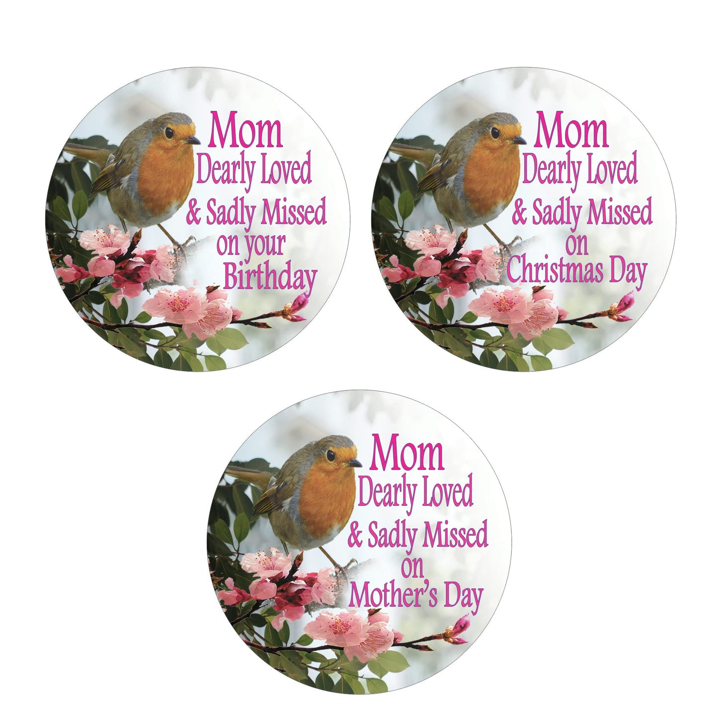 Robin Remembrance Mum- Mom - Mummy - Daughter - Grandma - Nanny - Nanna - Sister - Auntie Memorial Ceramic Hanging Decoration For Any Occasion - Mother’s Day - Birthday - Christmas