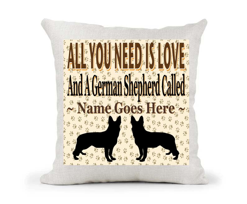 All You Need Is Love And A German Shepherd Personalised Country Canvas Cushion Cover Gift