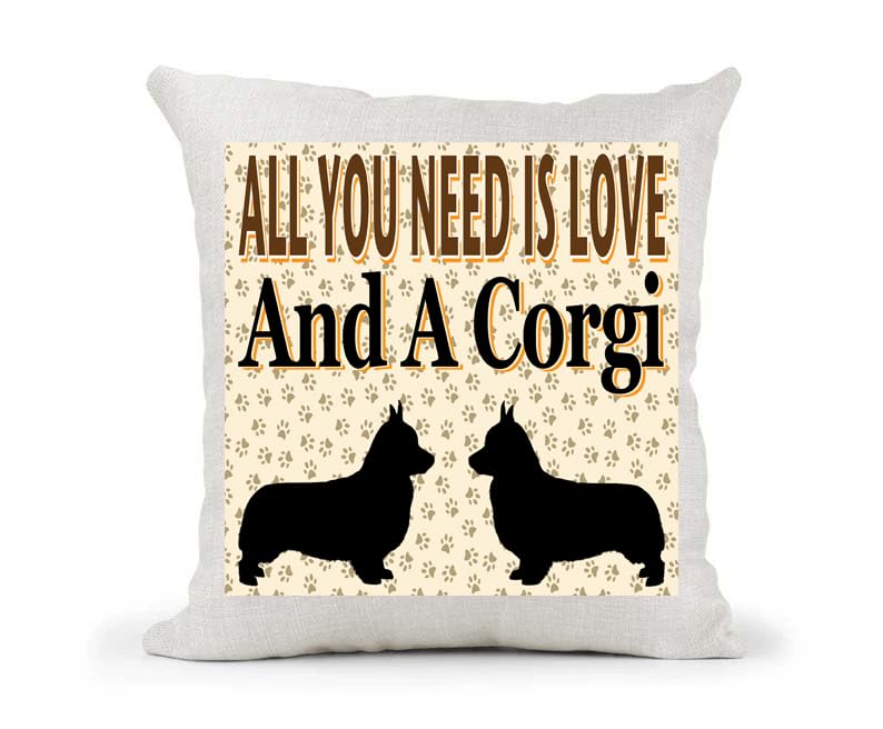 All You Need Is Love And A Corgi Country Canvas Style Cushion Cover Gift