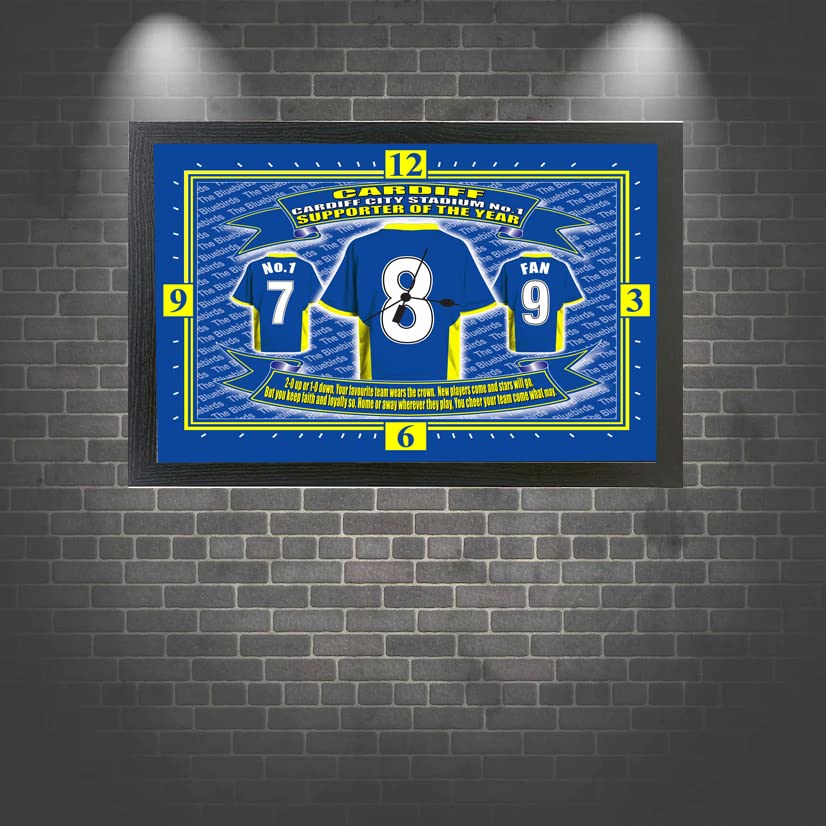 Cardiff Football Shirt Clock Gift Present