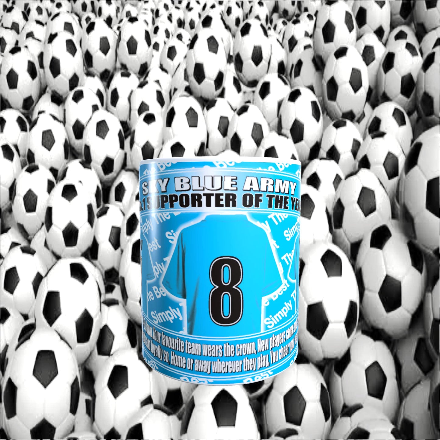 Coventry Football Team Shirt Ceramic Mug Gift with Chocolate Footballs