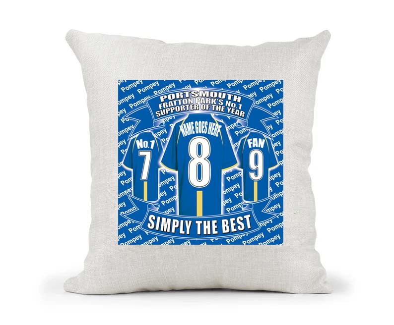 Portsmouth Personalised Football Country Canvas Style Cushion Cover Gift