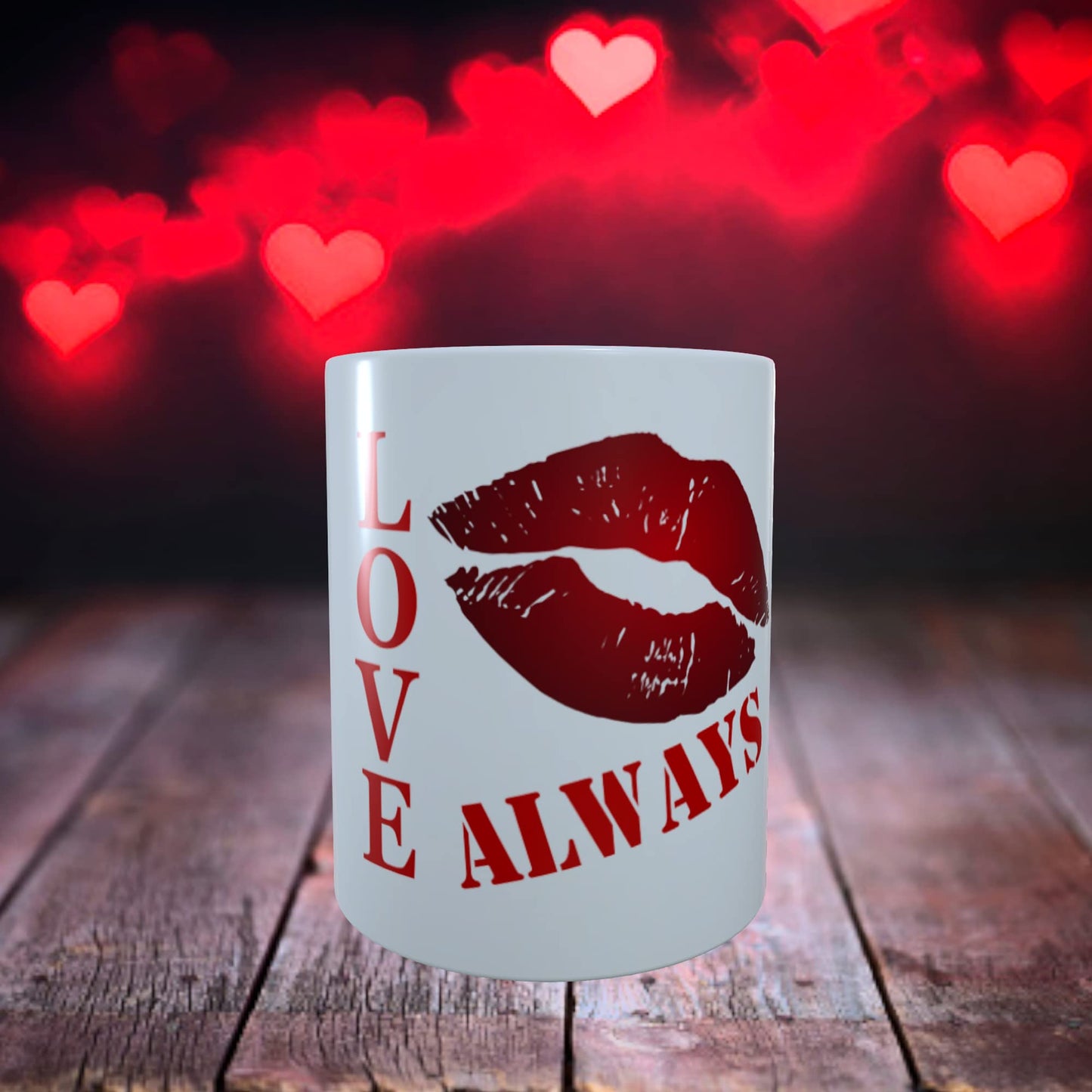 Love Always Lipstick Kiss Valentine's Day Any Occasion Mug Gift