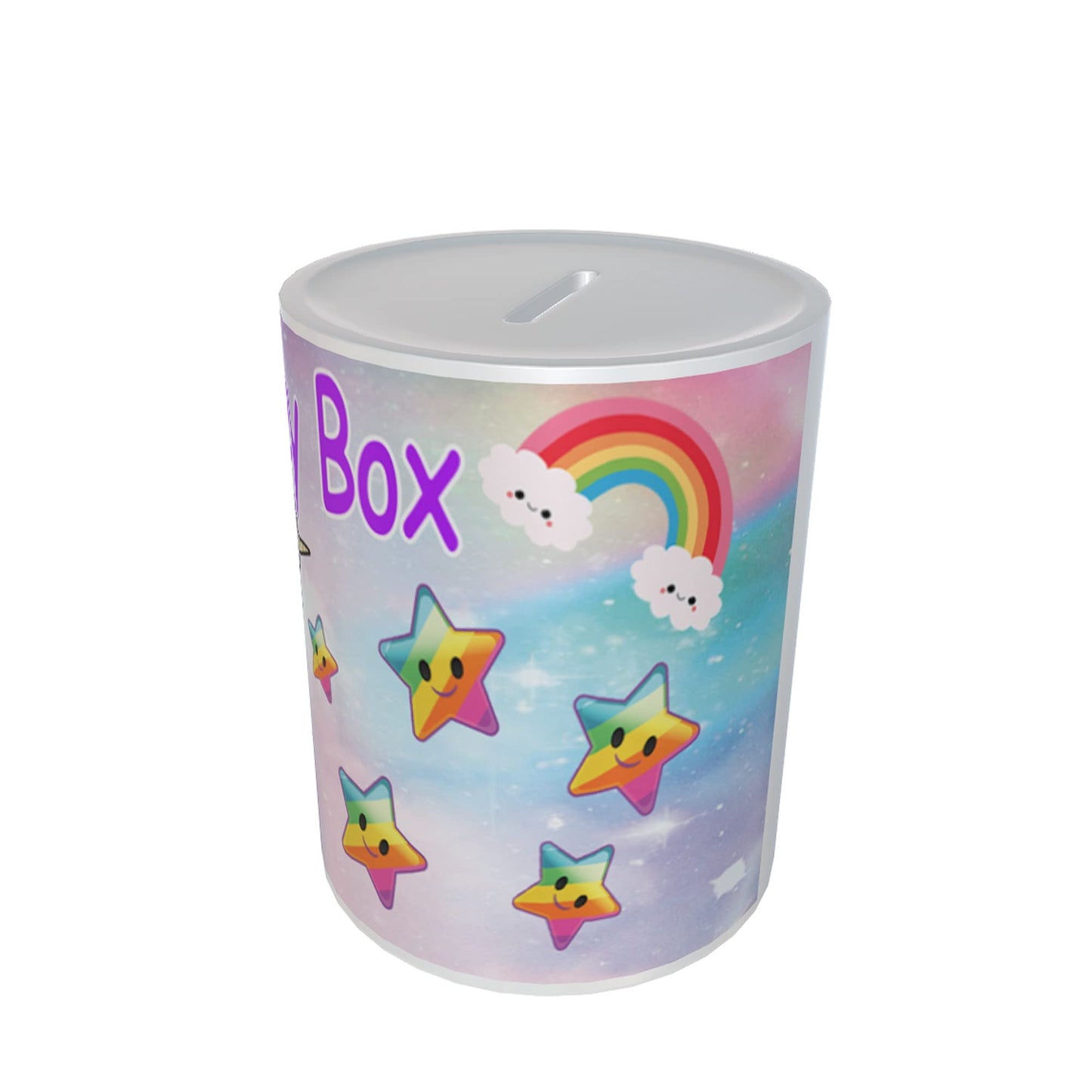 Personalised Kids Magical Unicorn & Rainbows Ceramic Piggy Bank Money Box Gift