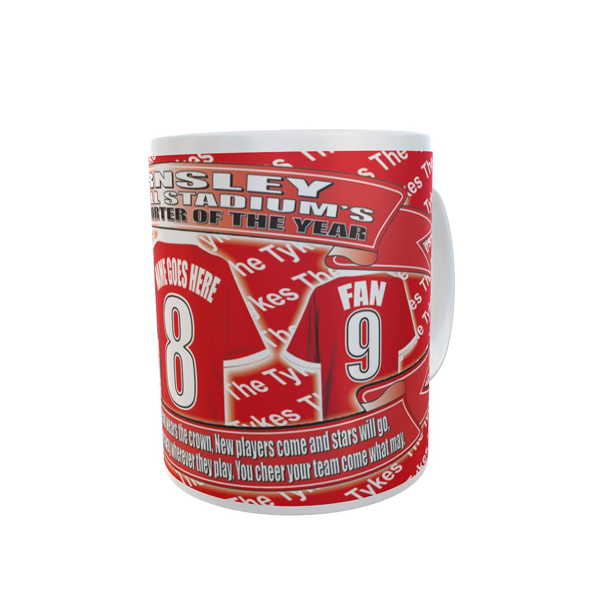 Barnsley Football Team Shirt Personalised Ceramic Mug Gift