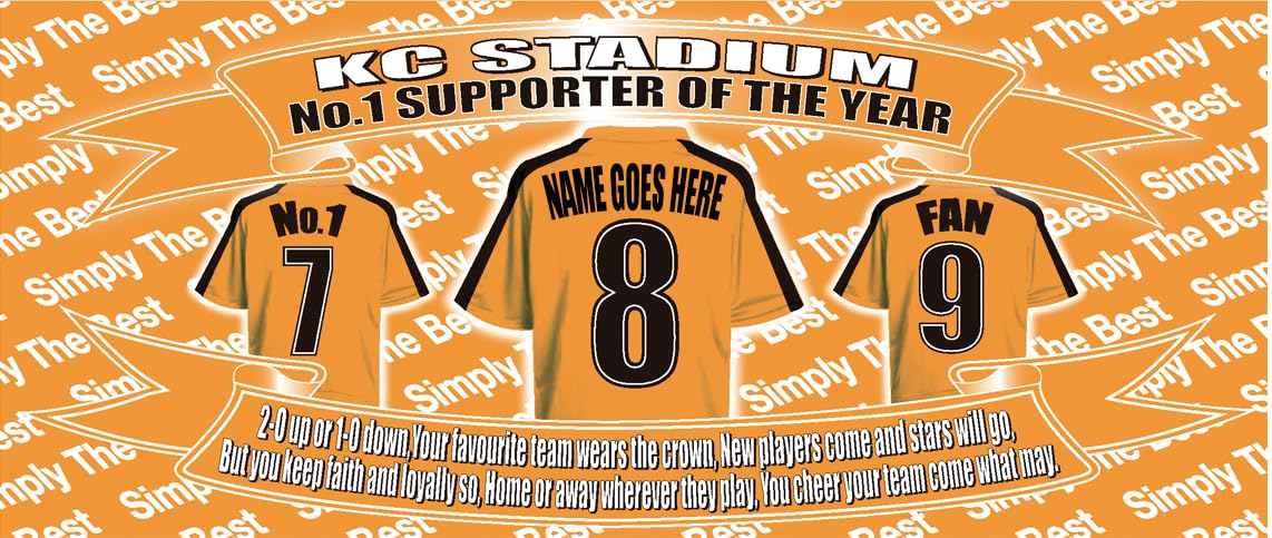 Hull Personalised Football Shirt Silver Aluminium Two Lid Unisex Water Bottle Gift