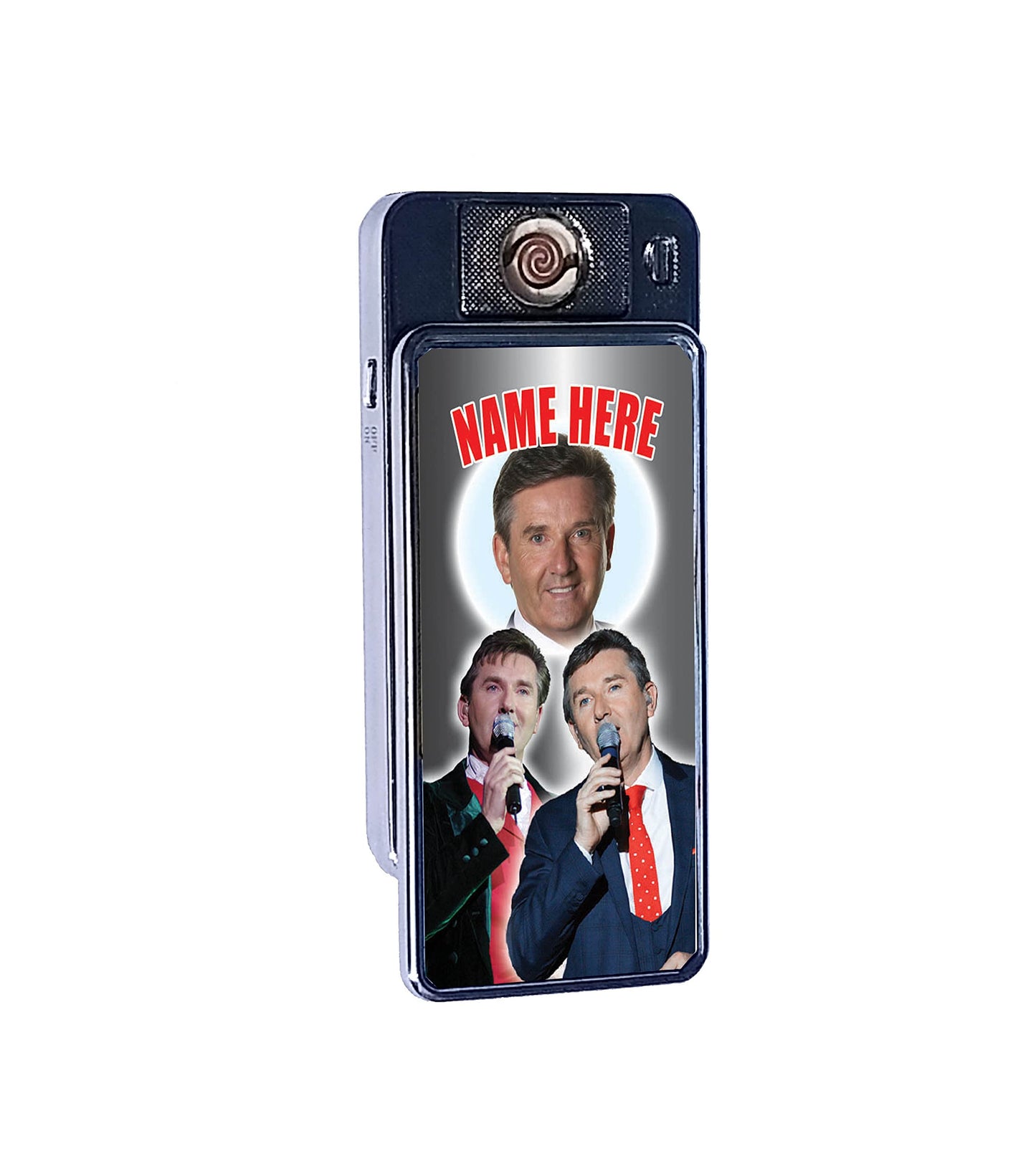 Daniel O'Donnell Personalised Icon Rechargeable Gift Boxed Silver Metal USB Lighter