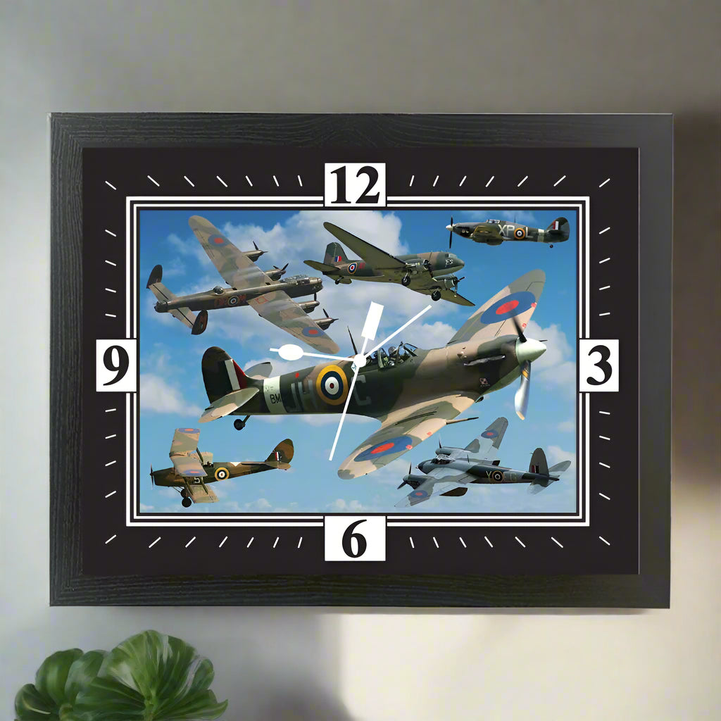 Spitfire, Lancaster and War Planes Gift Clock