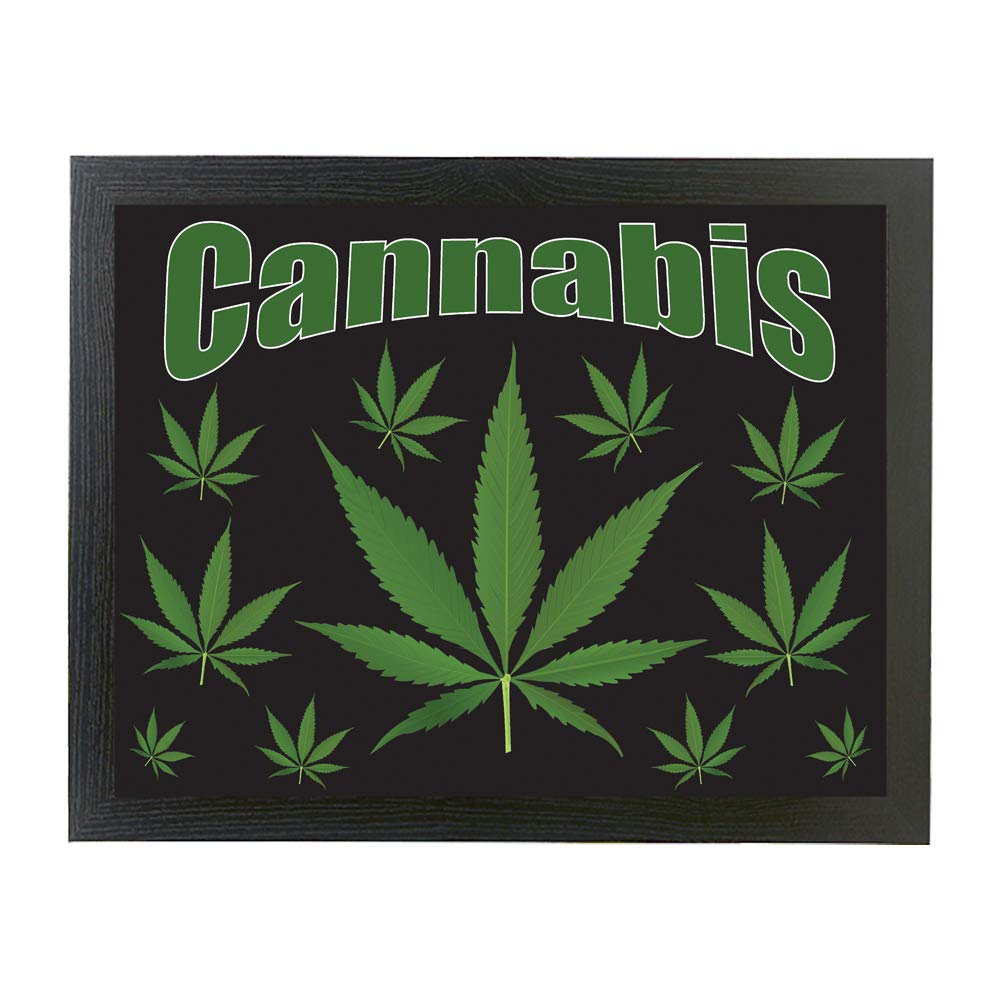 Cannabis marijuana leaf smokers framed picture gift