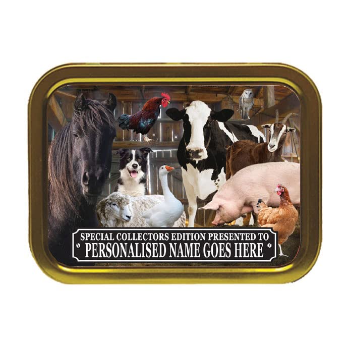 Farm Animals Barn Gathering Personalised Tobacco Storage Tin & Products