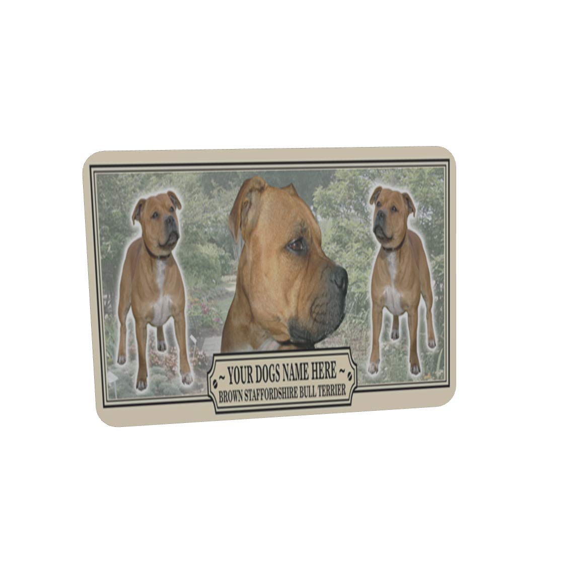 Brown Staffordshire Bull Terrier Personalised Dog Breed Mouse Mat Gift