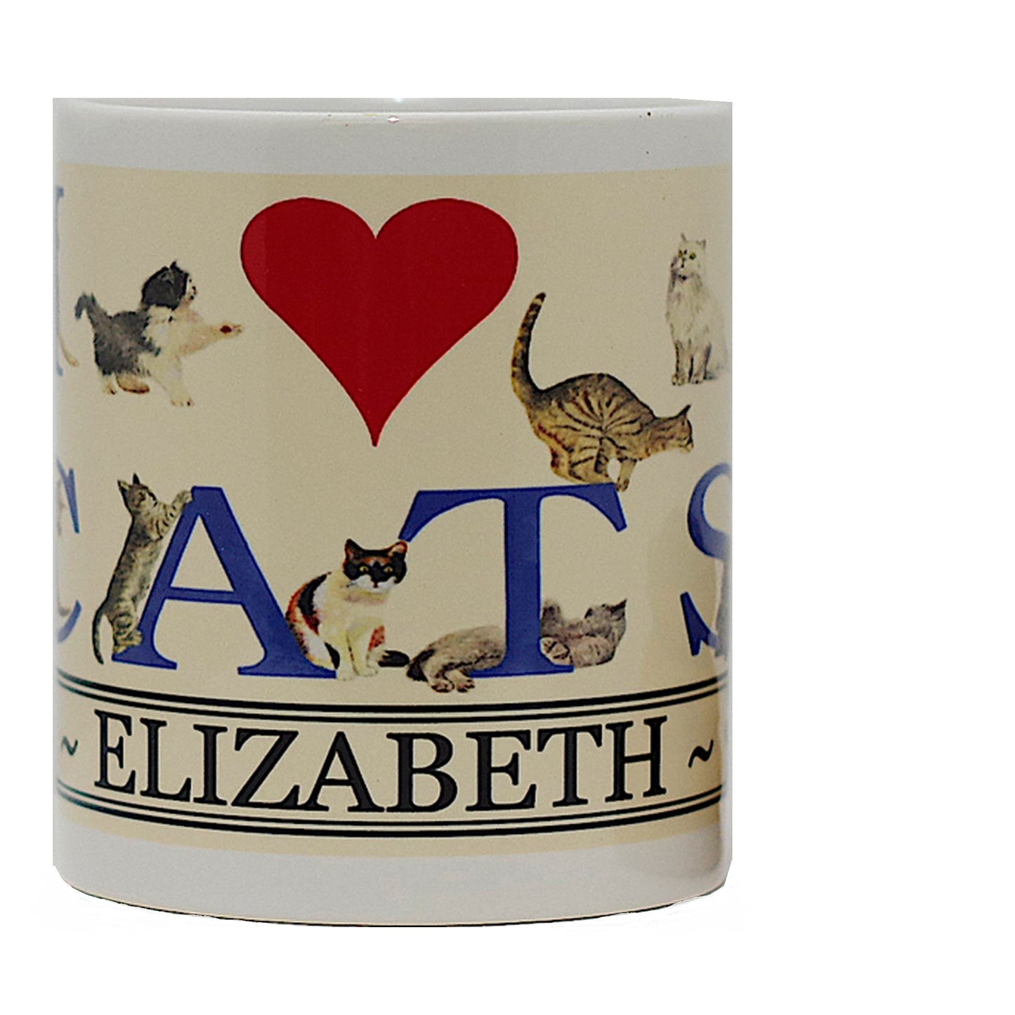 I Love Cats Personalised Ceramic Gift Mug