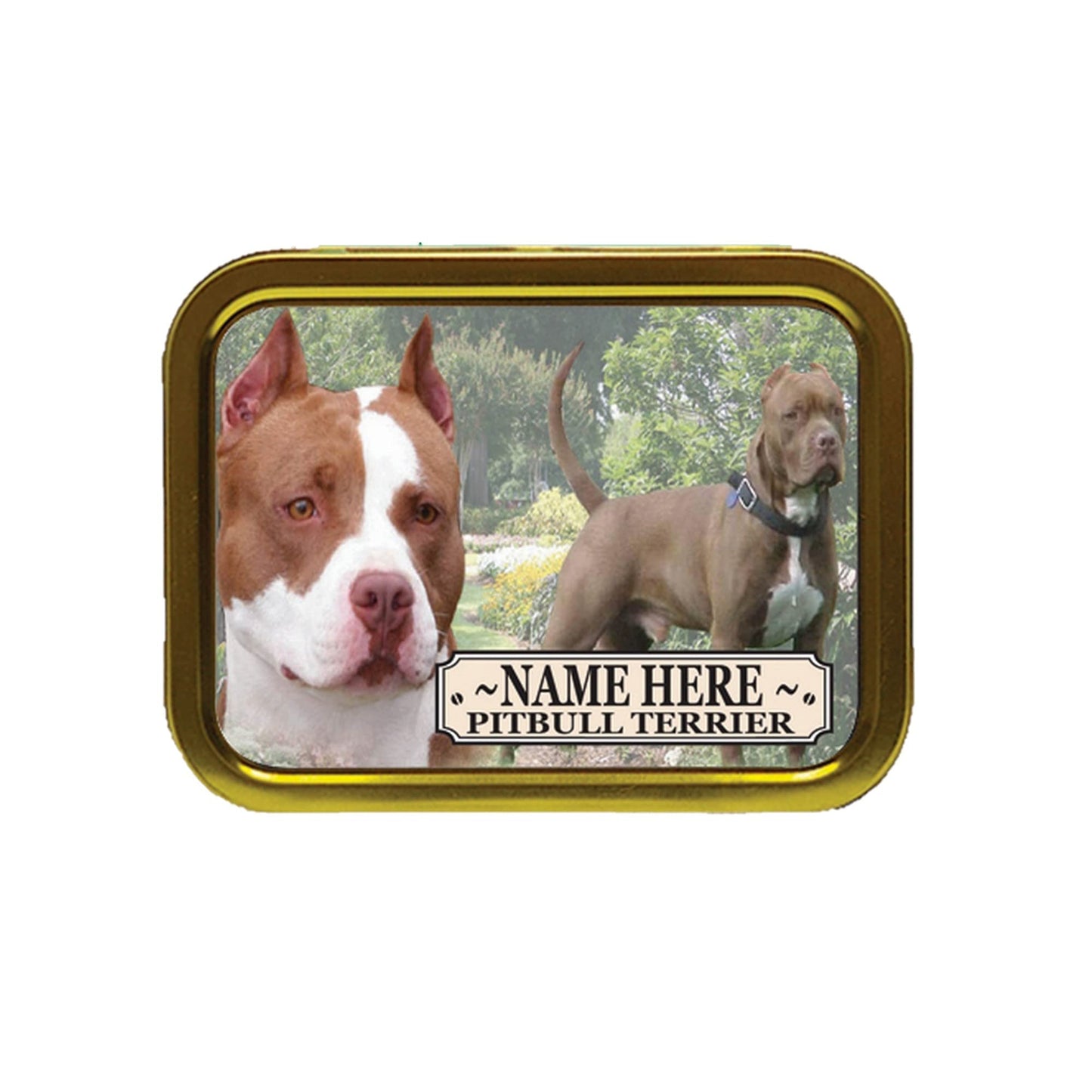 Pit Bull Terrier Dog Breed Personalised Tobacco Tin & Products Gift Set