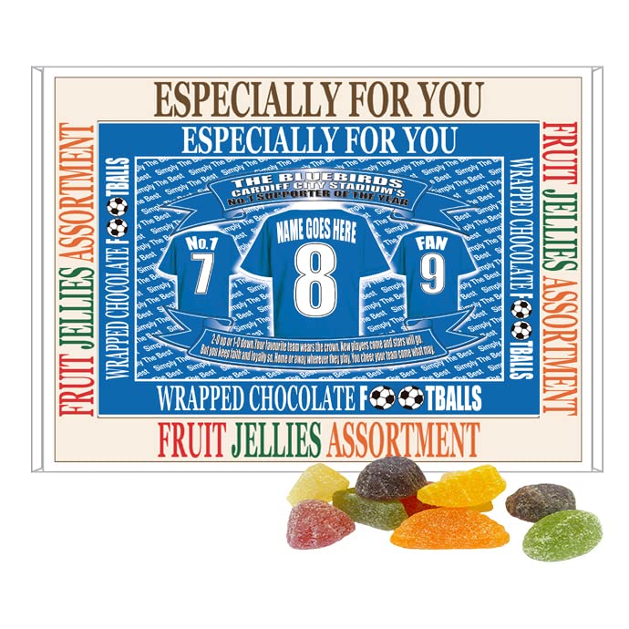 Cardiff Football Shirt Personalised Gift Boxed Sweets