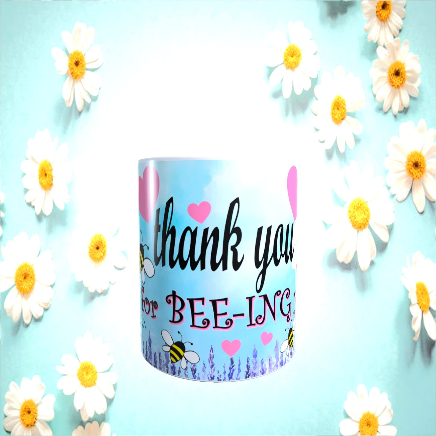 Honeycomb Blue Pink Love Hearts Valentine's Day Any Occasion Mug Gift