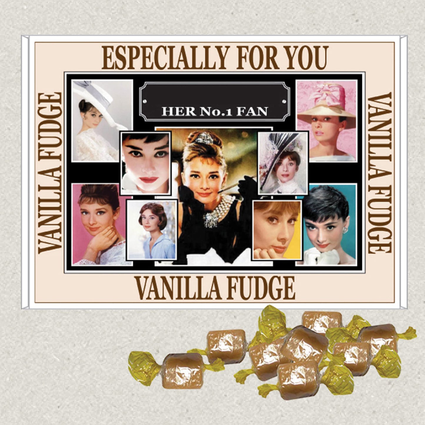 Hepburn Celebrity Icon Personalised Boxed Sweets Gift Present Movie Star*Audrey Choice of Sweets