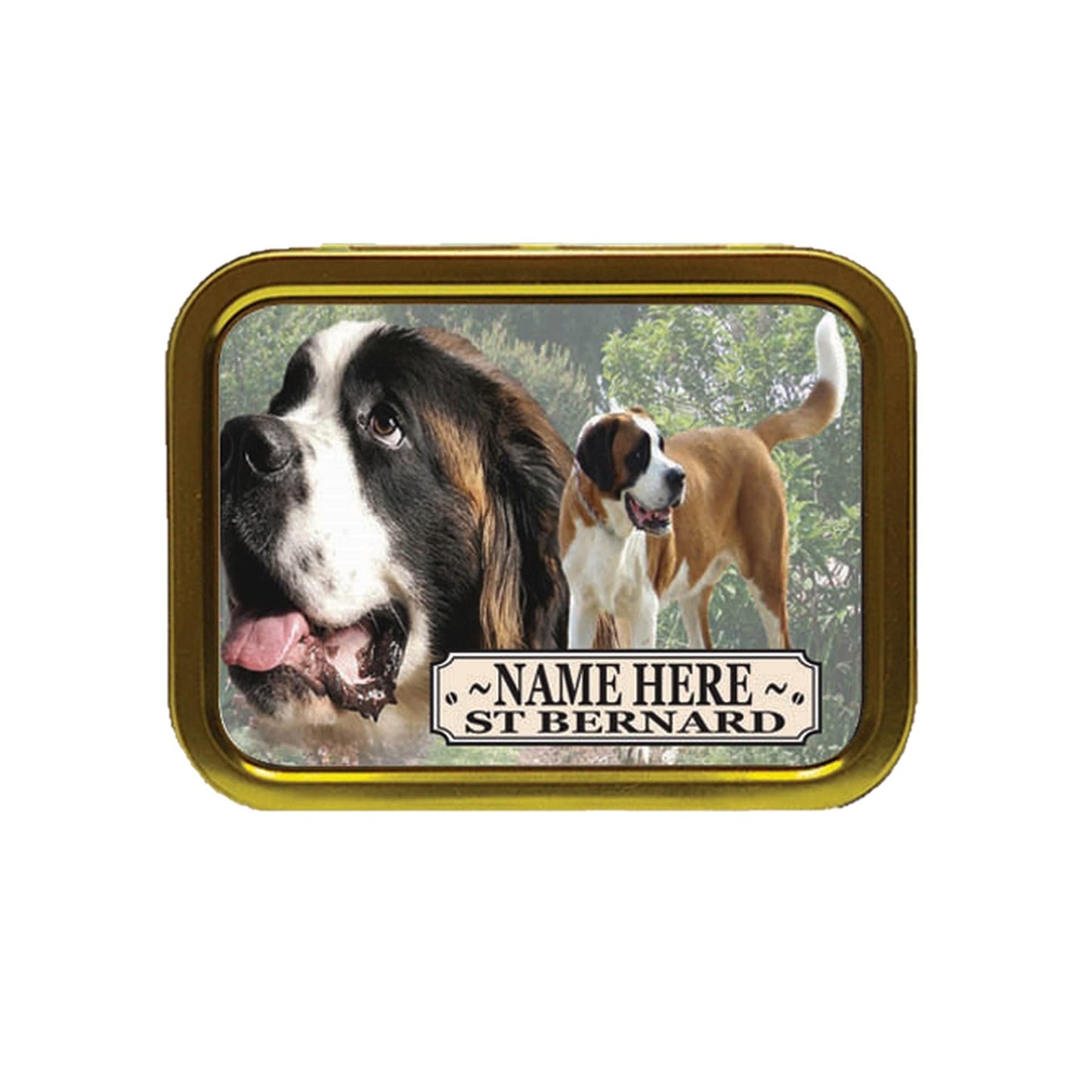 St Bernard Dog Breed Personalised Tobacco Tin & Products Gift Set