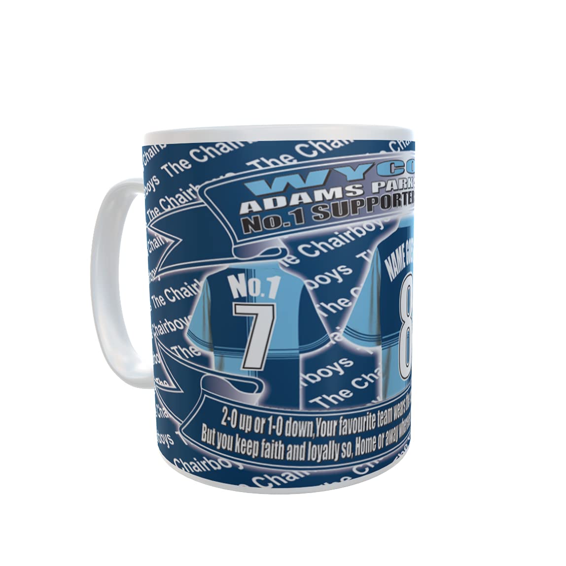 Wycombe Personalised Football Shirt Mug Gift with Chocolate Footballs