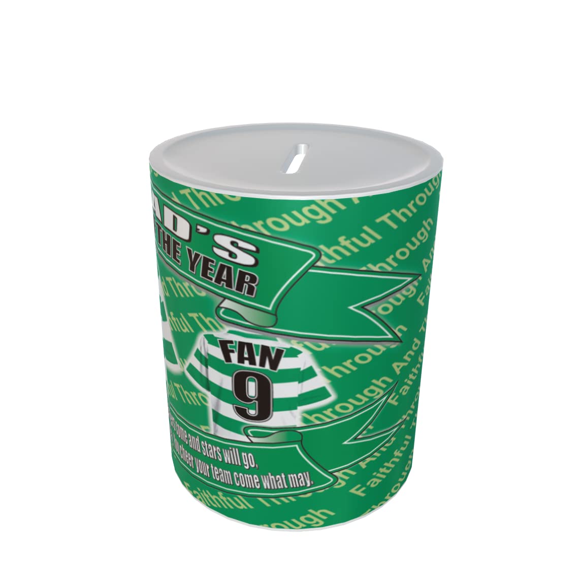 Celtic Football Shirt Personalised Ceramic Money Box Gift Multicoloured, One Size (CELT-PERS-MONEYBOX_000)