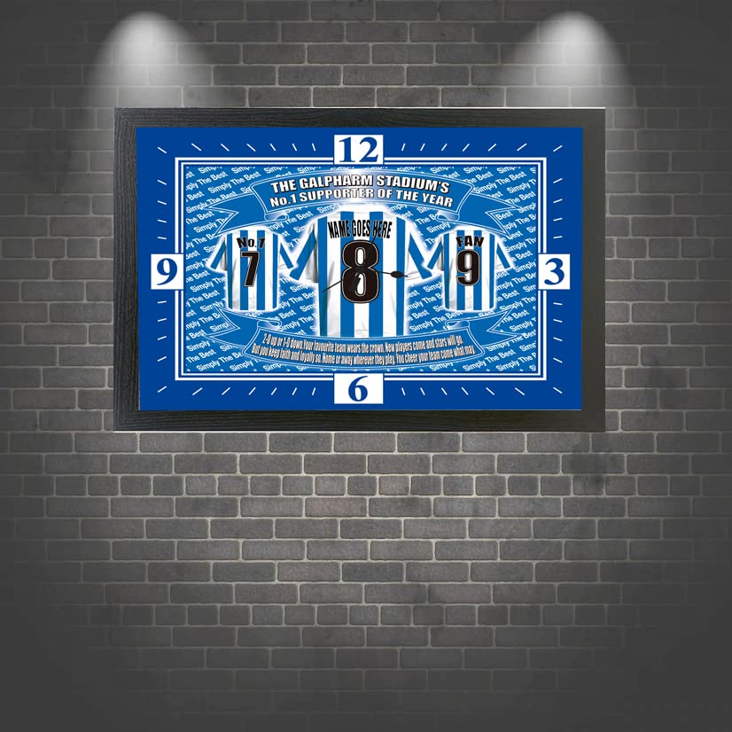 Huddersfield Football Shirt Personalised Clock Gift Present