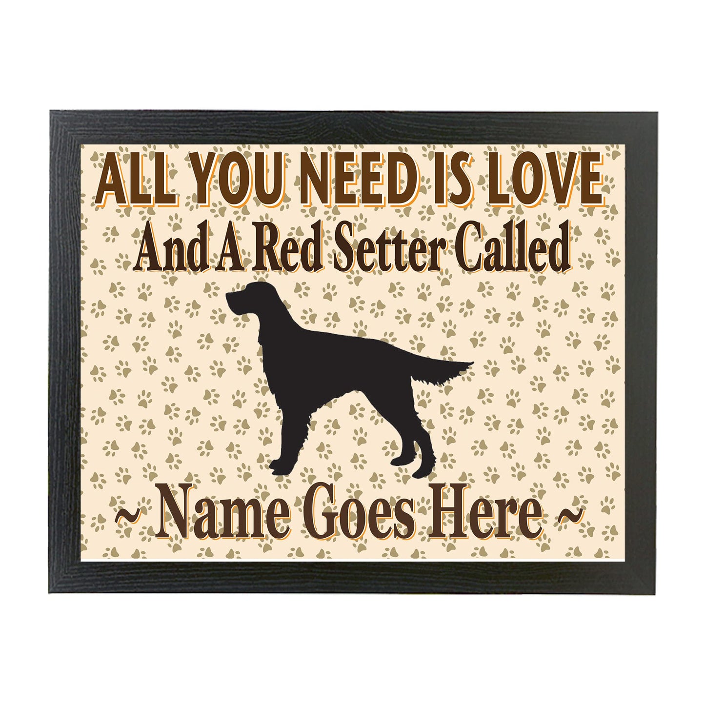 All You Need Is Love and a Red Setter Personalised Dog Breed Cushion Lap Tray Bean Bag Gift