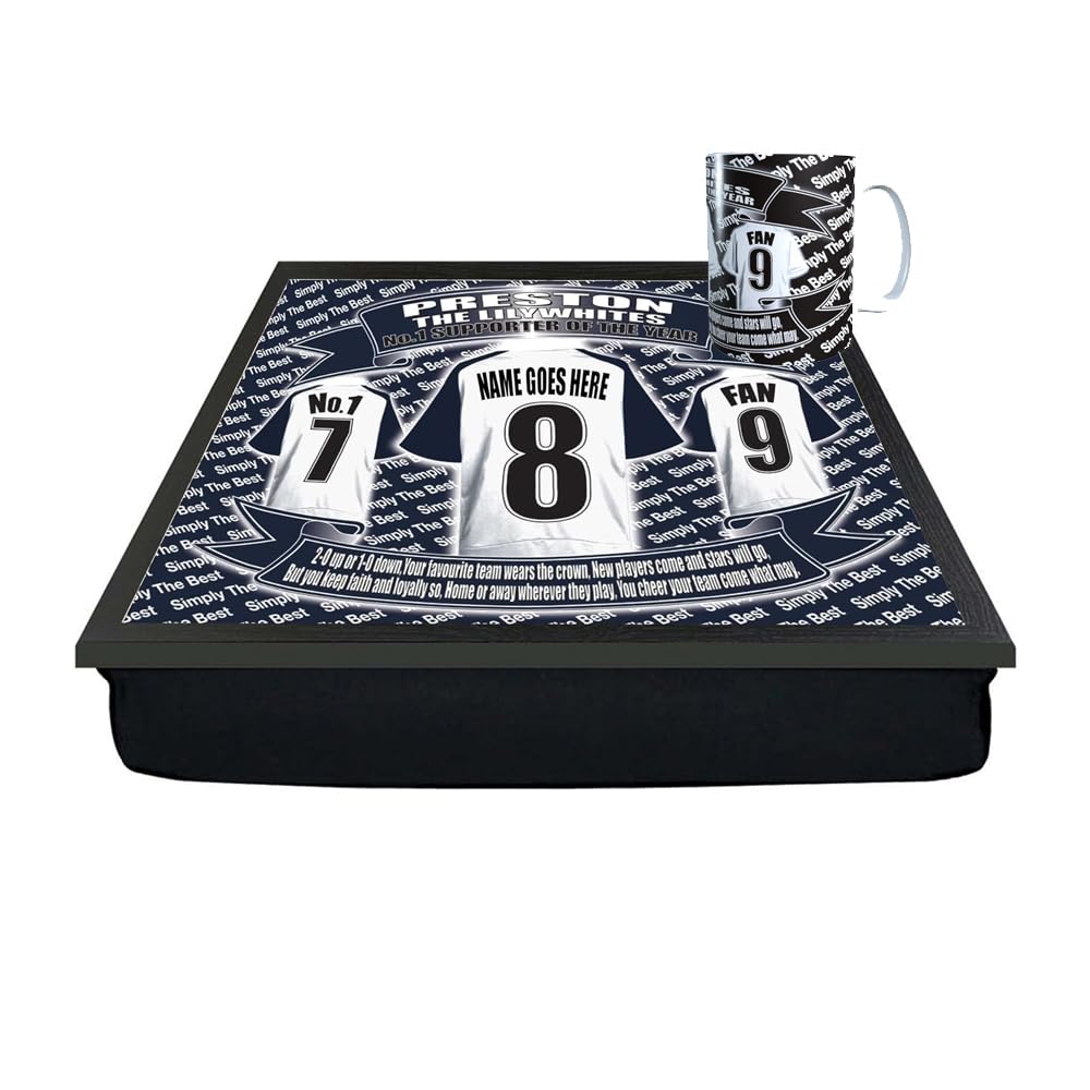 Preston Personalised Football Shirt Lap Tray And Mug Gift Set