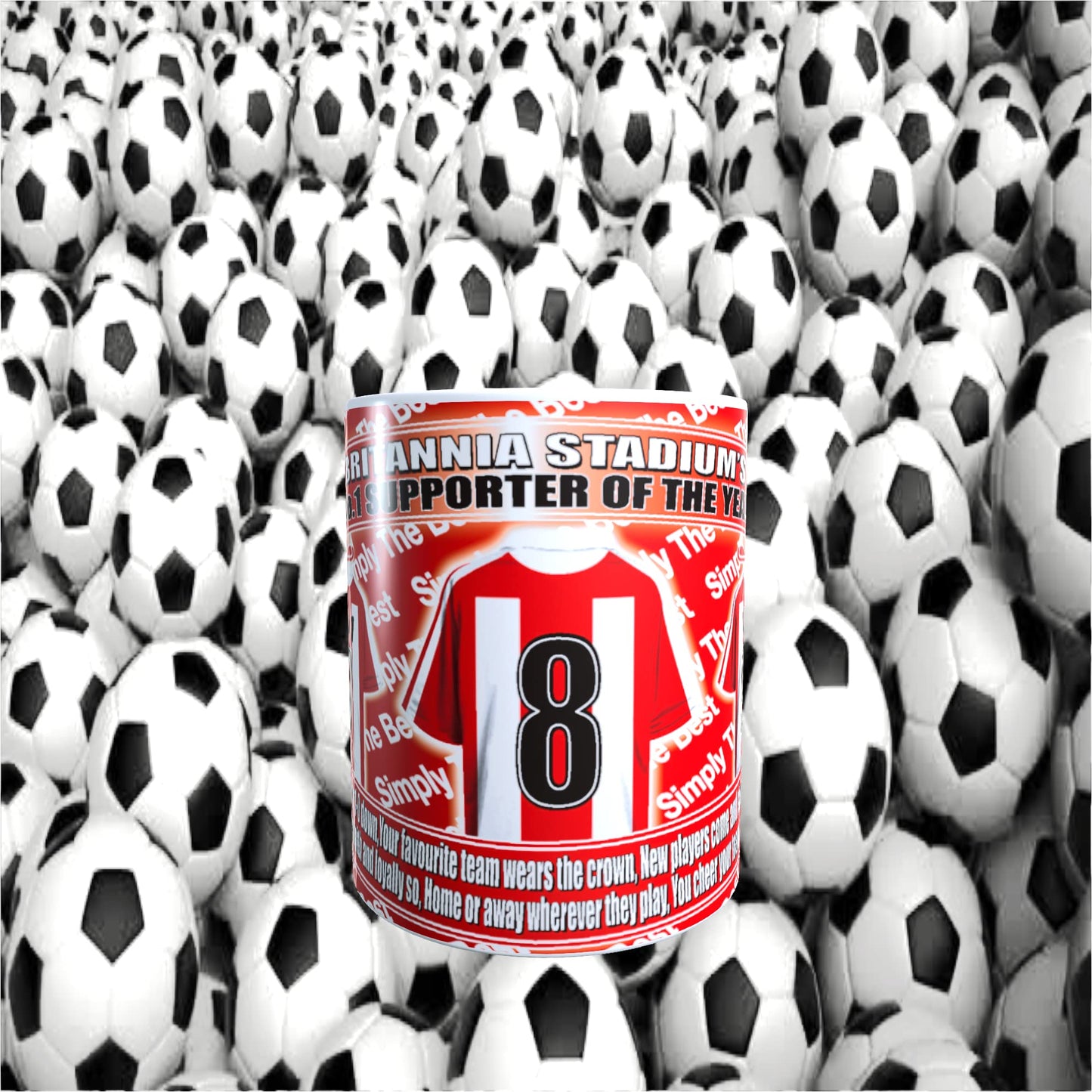 Stoke Football Team Shirt Mug Gift with Chocolate Footballs