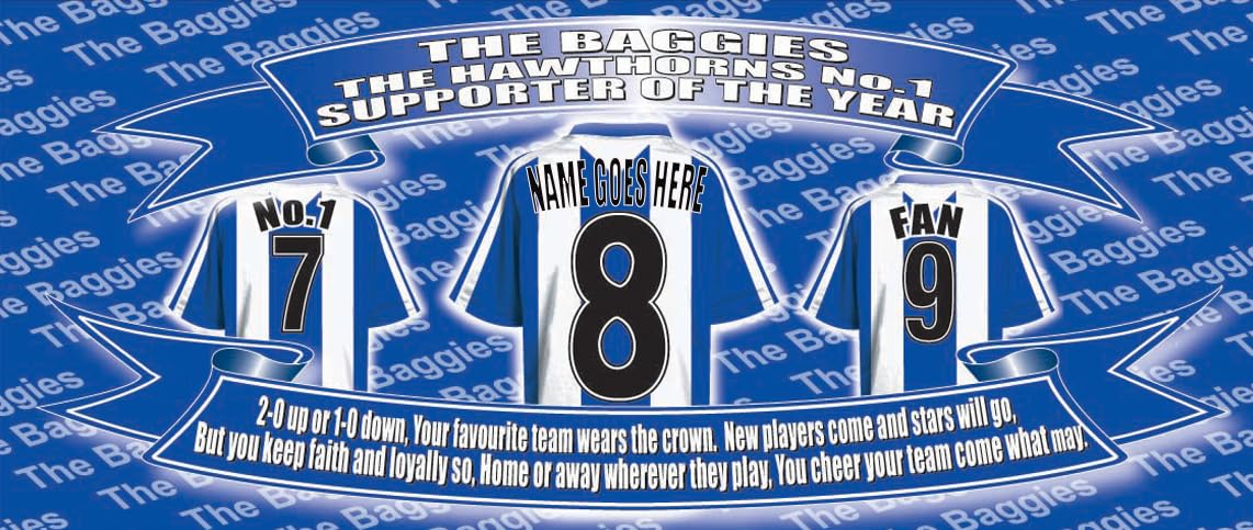 West Brom Personalised Football Shirt Silver Aluminium Two Lid Unisex Water Bottle Gift