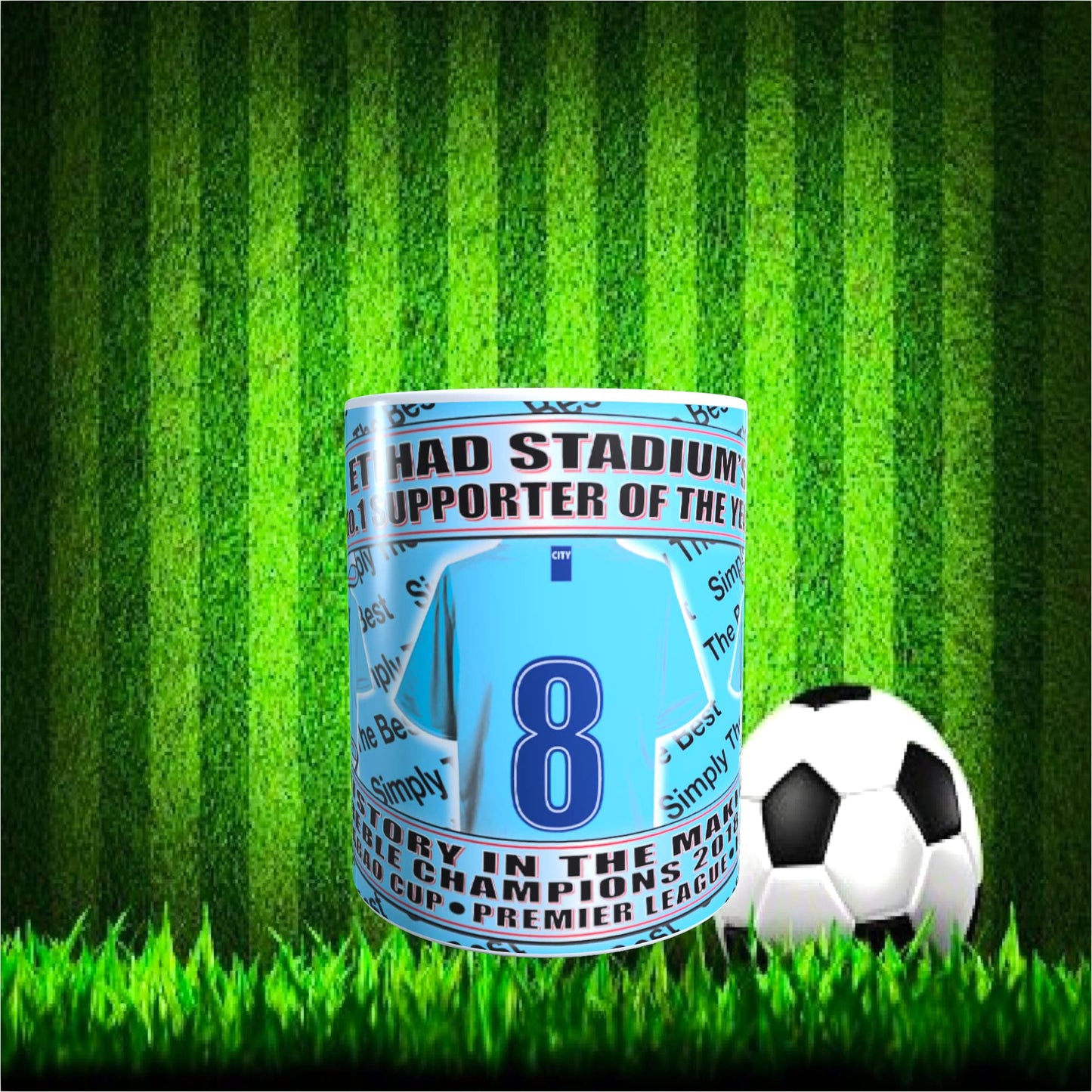 Manchester Blues Football Team Shirt Mug Gift with Chocolate Footballs