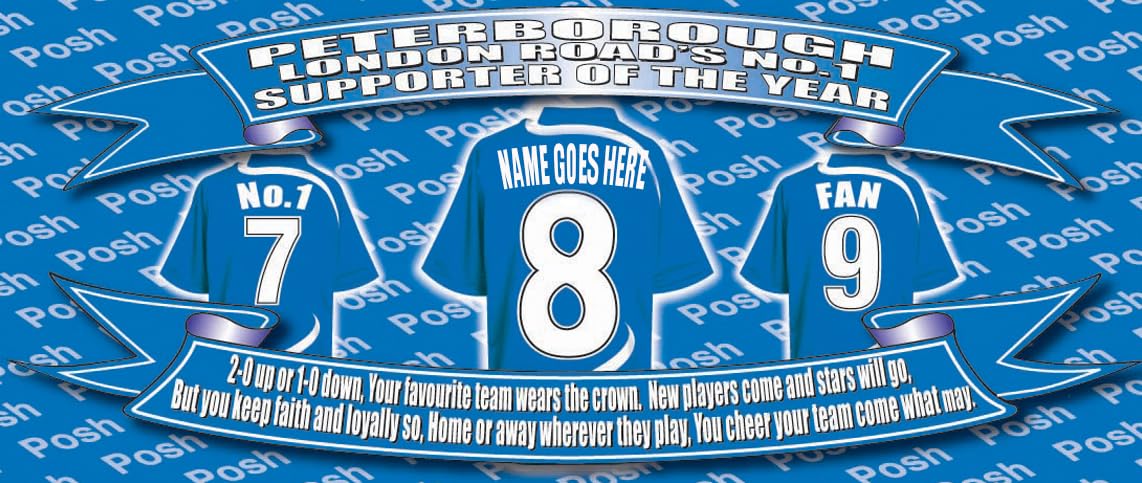Peter(borough) Personalised Football Shirt Silver Aluminium Two Lid Unisex Water Bottle Gift
