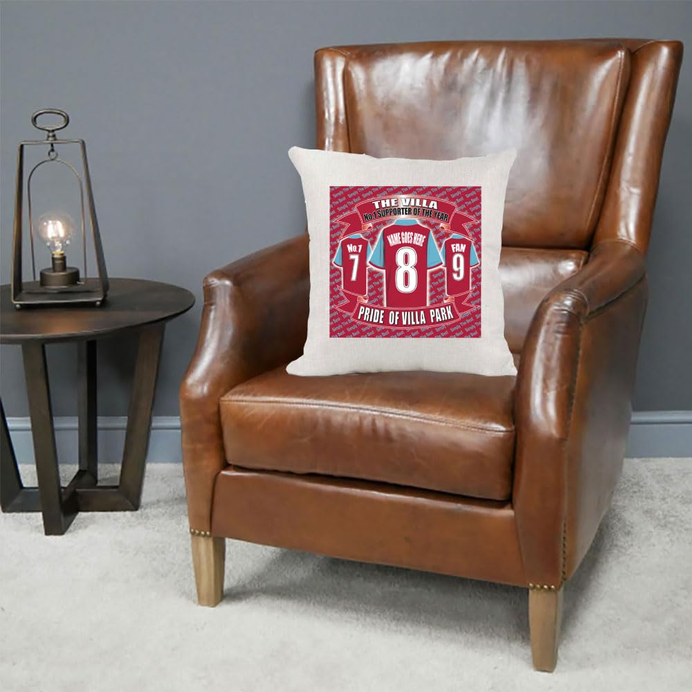 The Villa Personalised Football Country Canvas Style Cushion Cover Gift