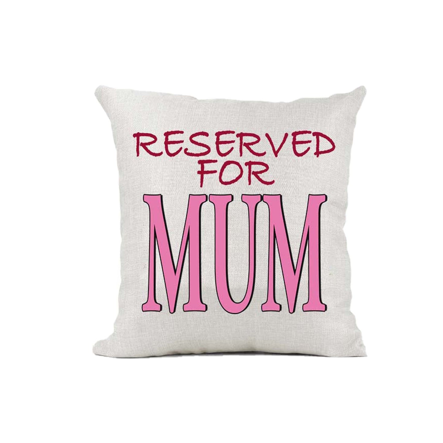 Reserved For Relative Name Family Title Personalised Naturally Woven Linen Style Cushion Cover Pillow Gift Available in Choice Of 2 Colours