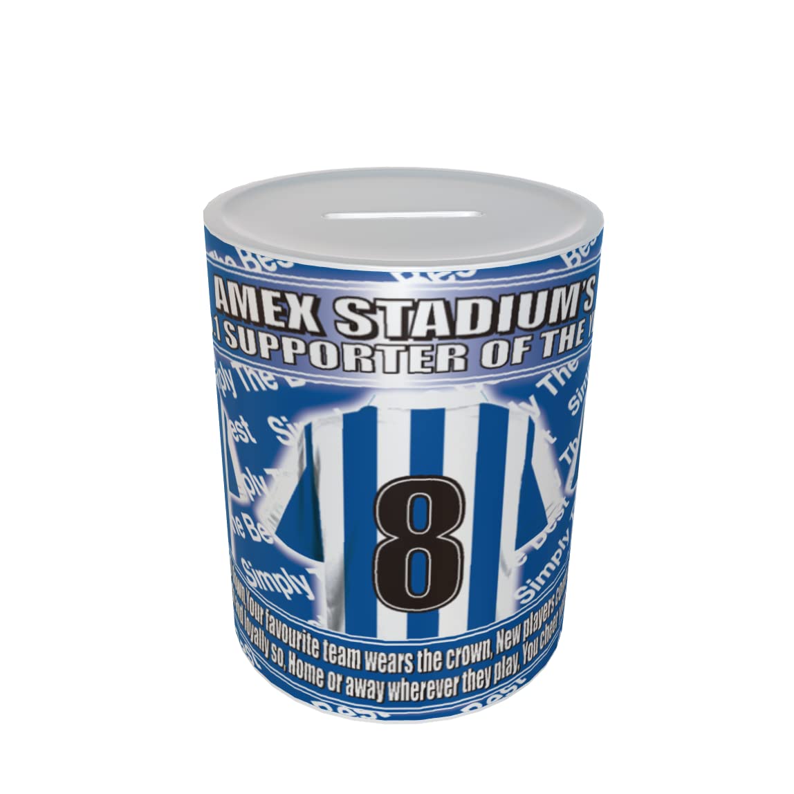 Brighton Football Shirt Ceramic Money Box Gift