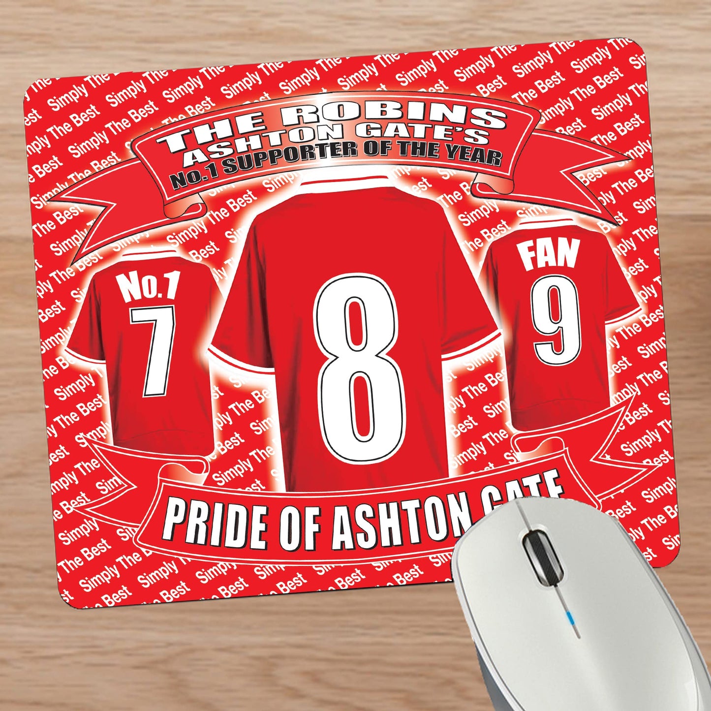 Bristol City Football Shirt Mouse Mat Gift
