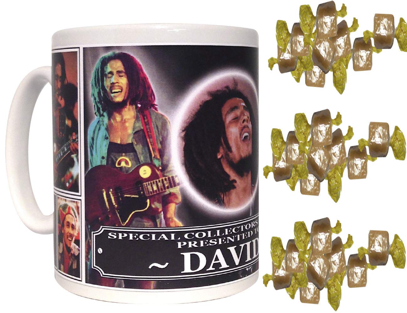 Bob Marley Personalised Icon Gift Mug with Sweets