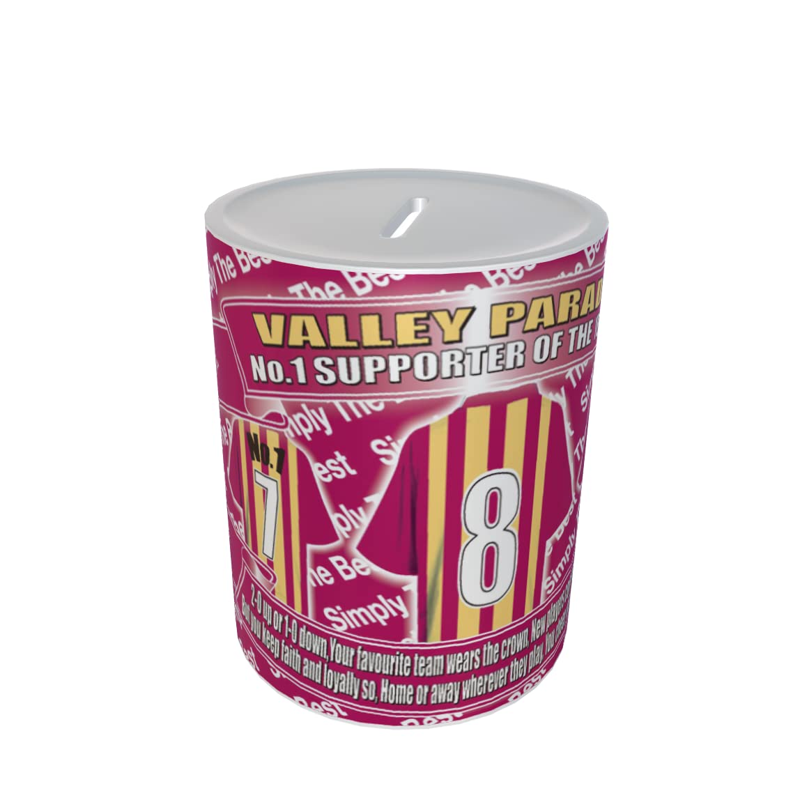 Bradford City Football Shirt Ceramic Money Box Gift