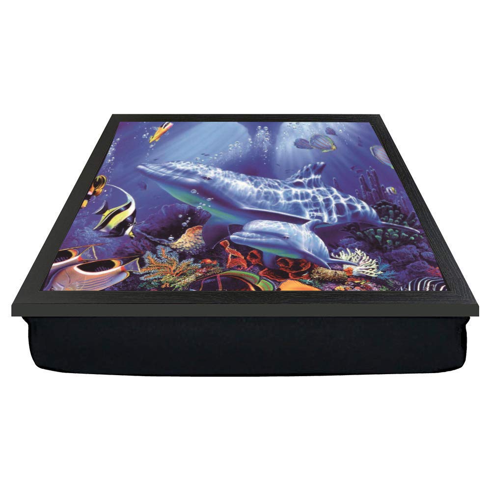 Dolphins and Fish in a sea life scene gift lap tray