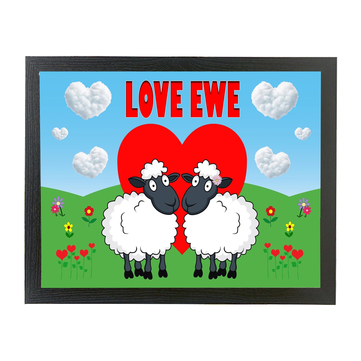Love Ewe Male and Female Cute Sheep Cushioned Lap Tray Gift Present