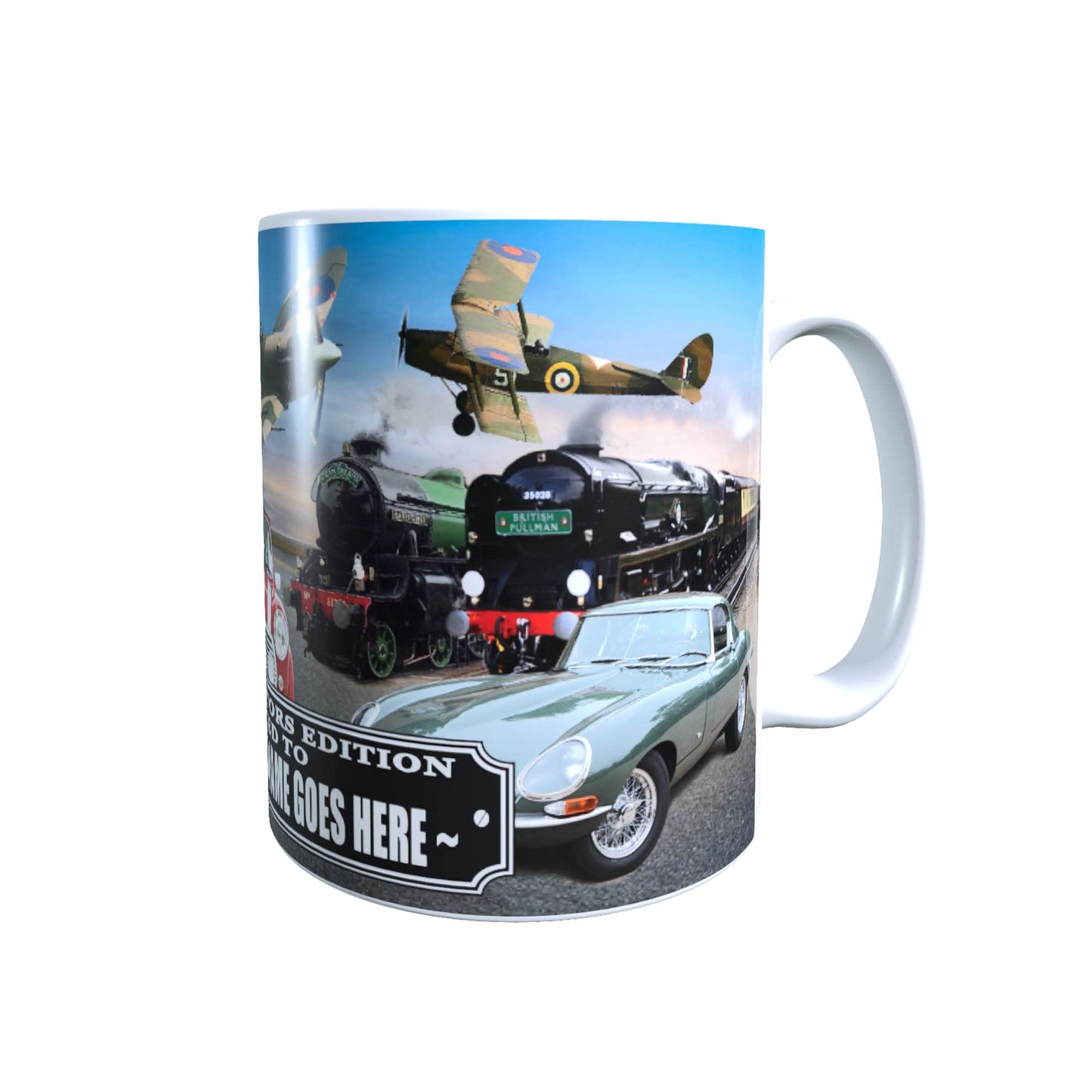 Planes, Trains and Automobiles Classic Cars Personalised Mug Gift