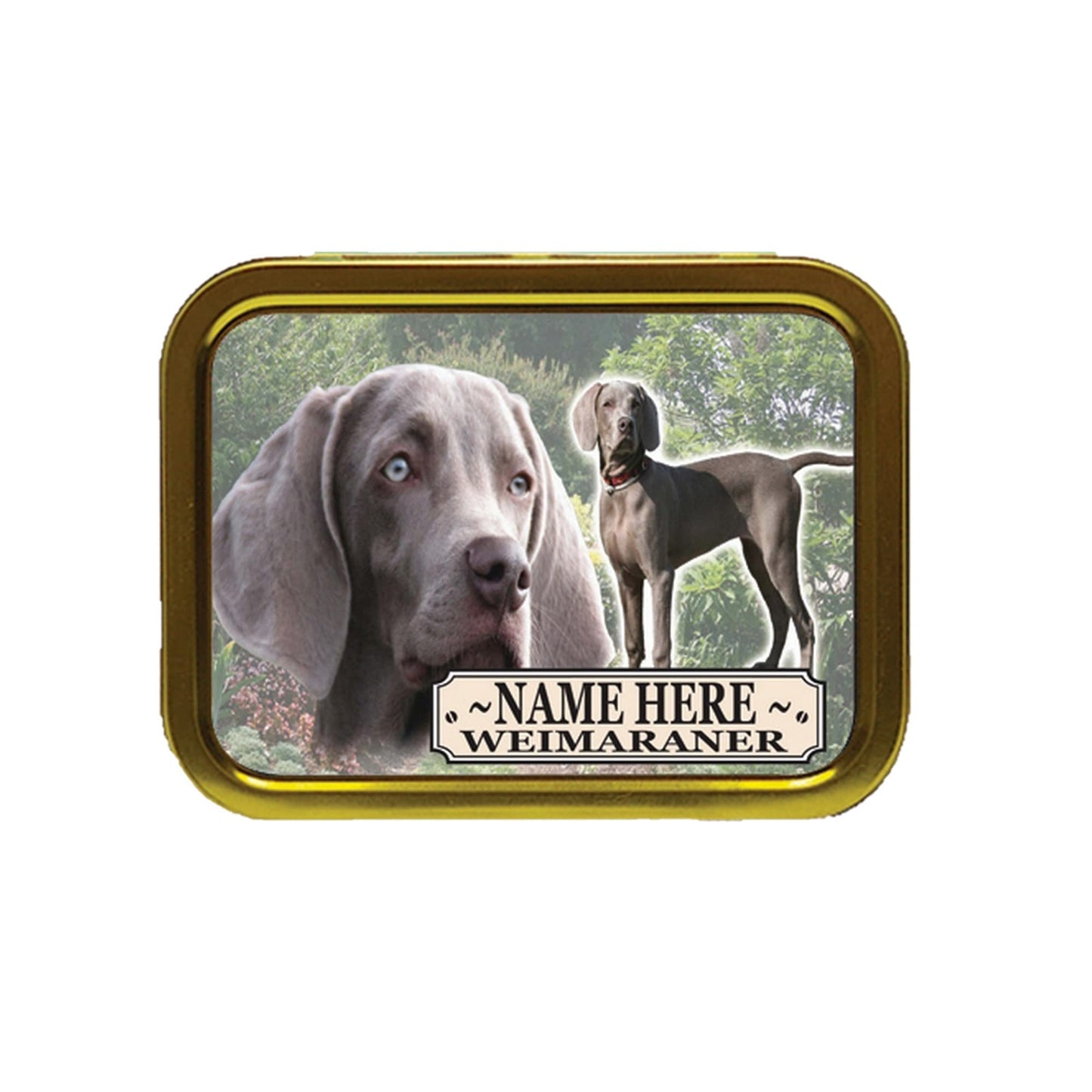 Weimaraner Dog Breed Personalised Tobacco Tin & Products Gift Set