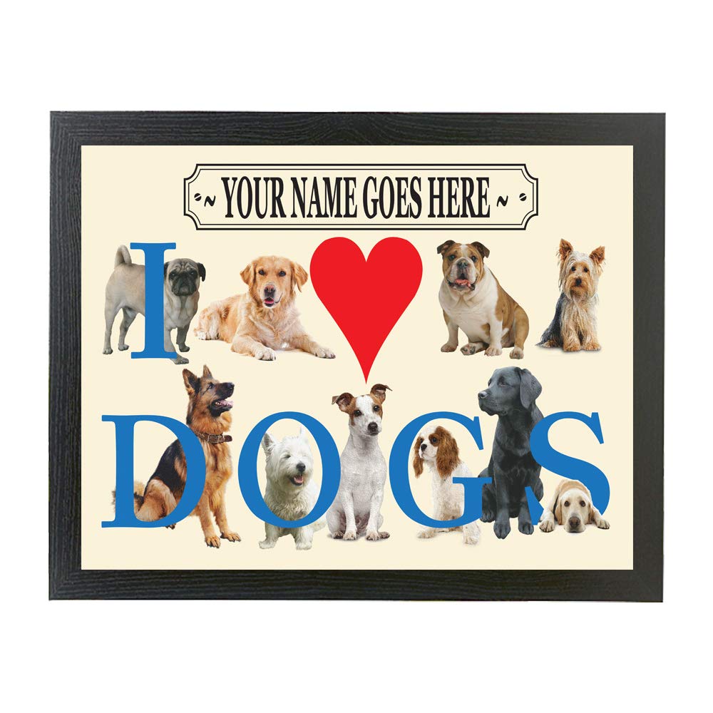 I Love Dogs Personalised Lap Tray Gift