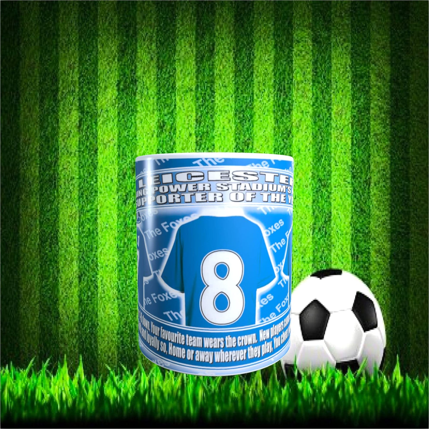 Leicester Football Team Shirt Mug Gift with Chocolate Footballs