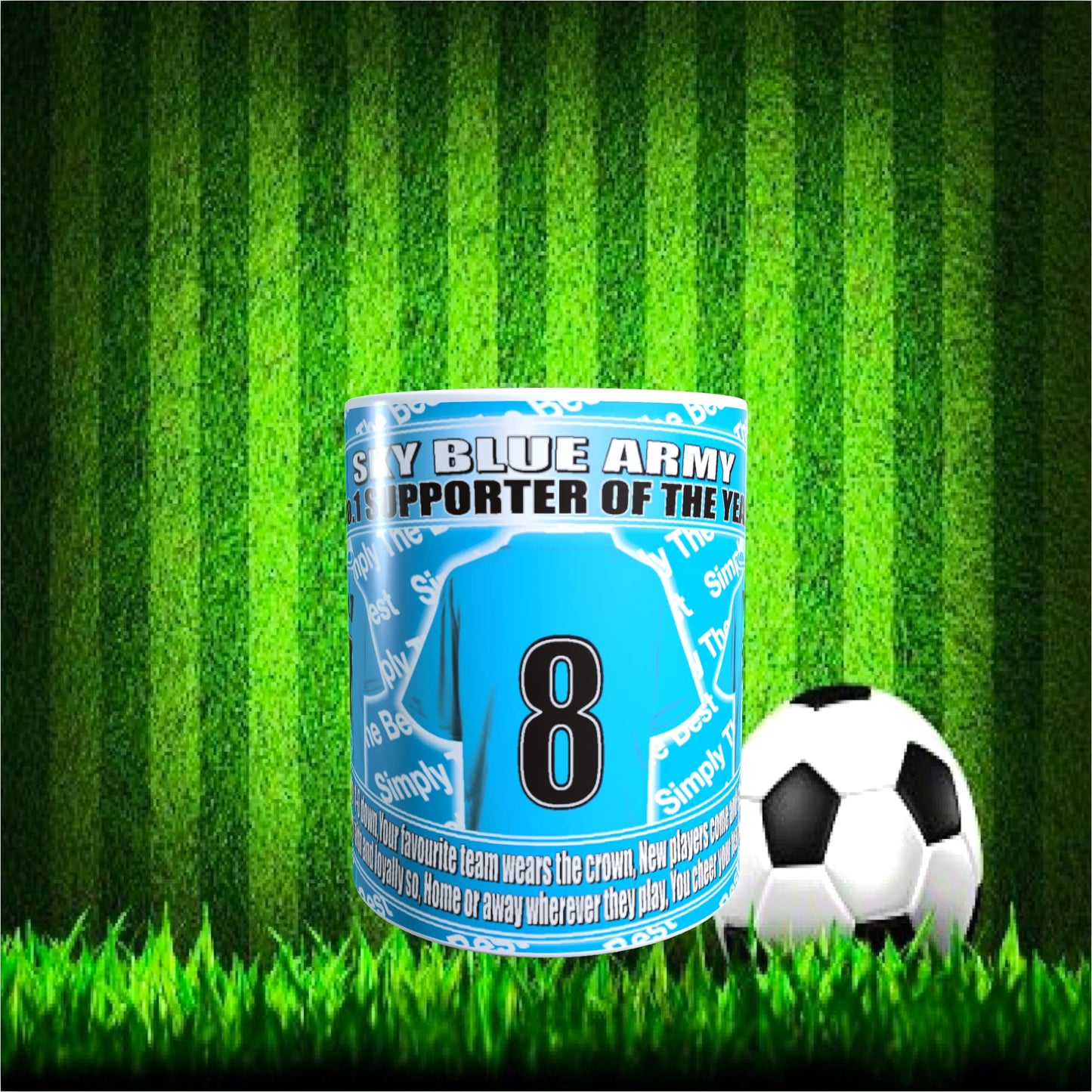 Coventry Football Team Shirt Ceramic Mug Gift with Chocolate Footballs