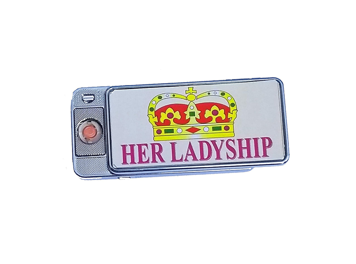 Her Ladyship Rechargeable Gift Boxed Silver Metal USB Lighter