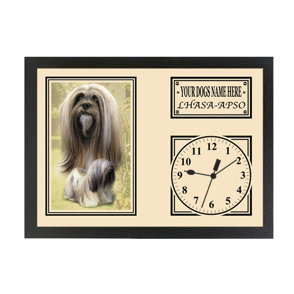 Lhasa Apso Personalised Dog Breed Gift Clock