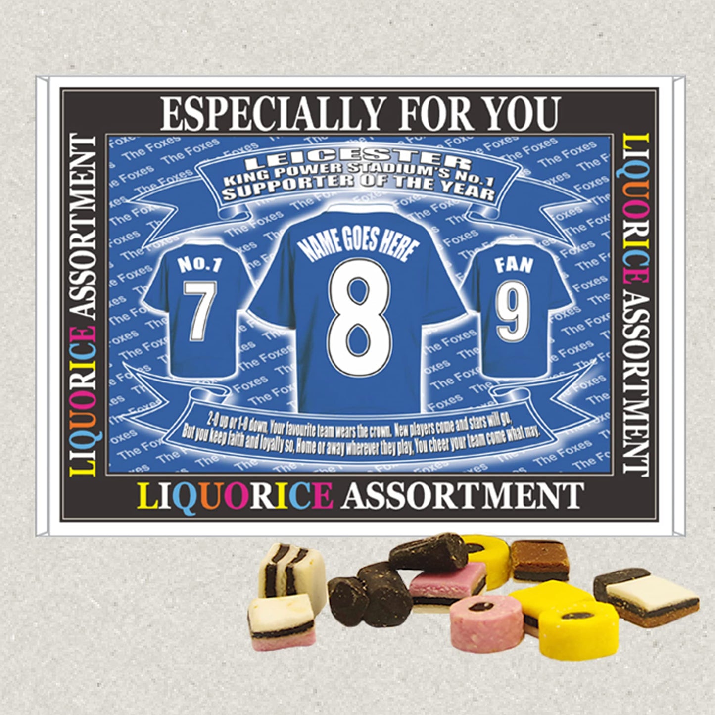 Leicester Personalised Football Shirt Gift Boxed Sweets