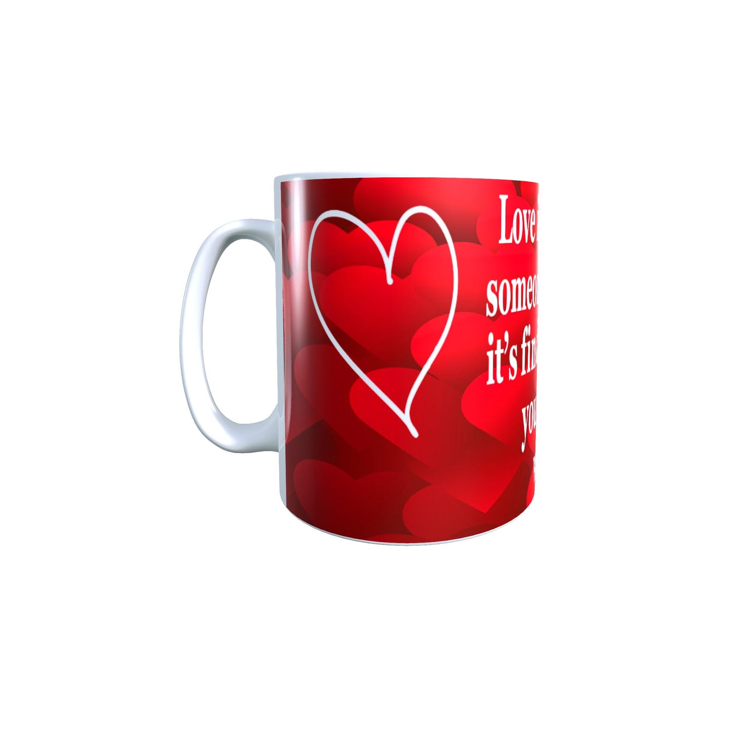 Love is Finding Someone You Can't Live Without Red Love Hearts Valentine's Day Any Occasion Mug Gift